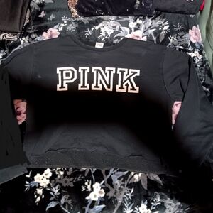 Black PINK Cropped Sweatshirt